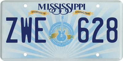 MS license plate ZWE628