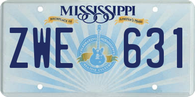 MS license plate ZWE631