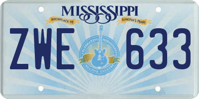 MS license plate ZWE633