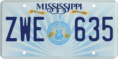 MS license plate ZWE635
