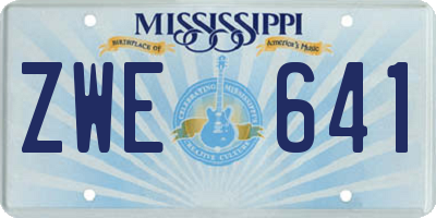 MS license plate ZWE641