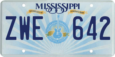 MS license plate ZWE642