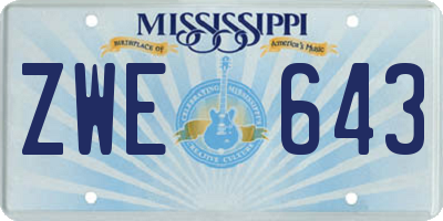 MS license plate ZWE643