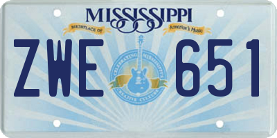 MS license plate ZWE651