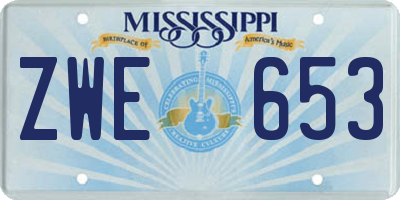 MS license plate ZWE653