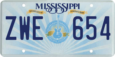 MS license plate ZWE654