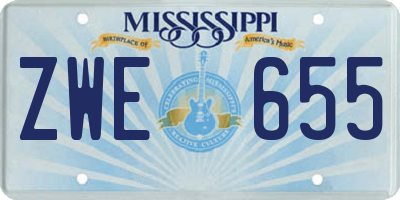MS license plate ZWE655
