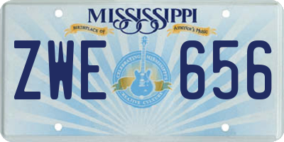MS license plate ZWE656