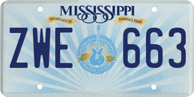 MS license plate ZWE663