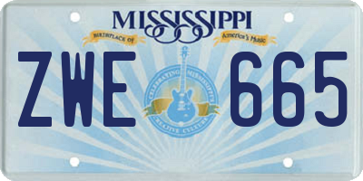 MS license plate ZWE665