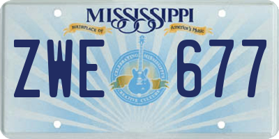 MS license plate ZWE677
