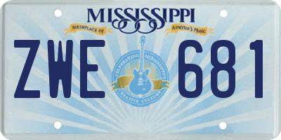 MS license plate ZWE681