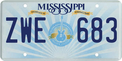 MS license plate ZWE683