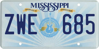 MS license plate ZWE685