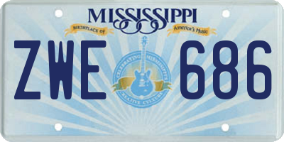 MS license plate ZWE686