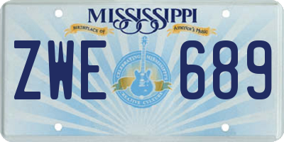 MS license plate ZWE689