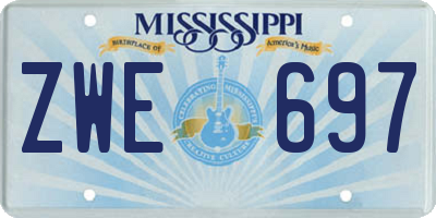 MS license plate ZWE697