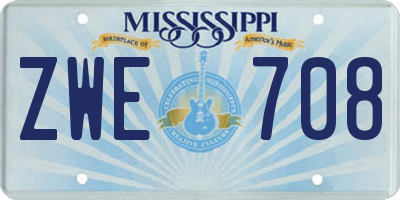 MS license plate ZWE708