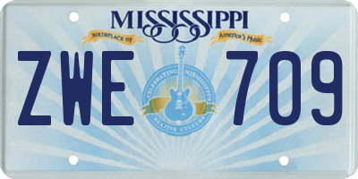 MS license plate ZWE709