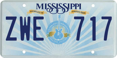 MS license plate ZWE717