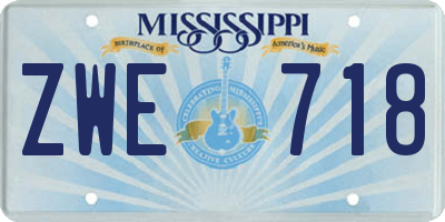 MS license plate ZWE718