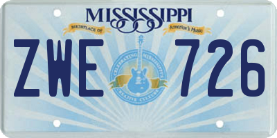 MS license plate ZWE726
