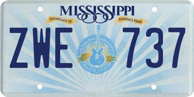 MS license plate ZWE737
