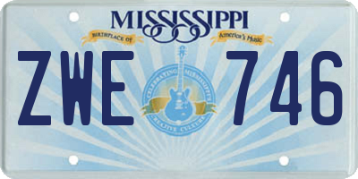MS license plate ZWE746
