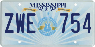 MS license plate ZWE754