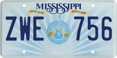 MS license plate ZWE756