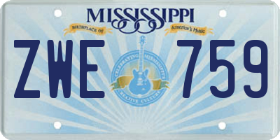 MS license plate ZWE759