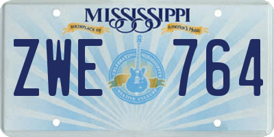 MS license plate ZWE764