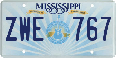 MS license plate ZWE767