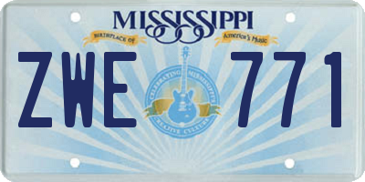 MS license plate ZWE771