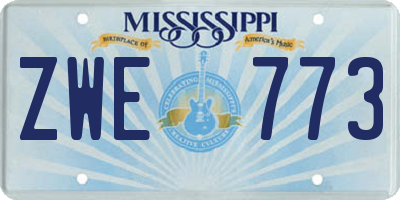 MS license plate ZWE773