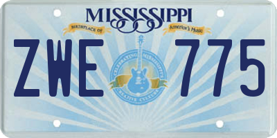 MS license plate ZWE775