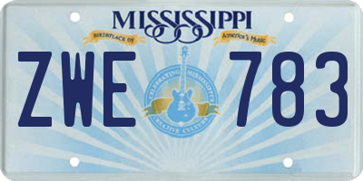 MS license plate ZWE783