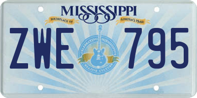 MS license plate ZWE795