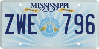 MS license plate ZWE796