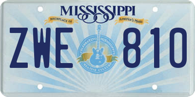 MS license plate ZWE810