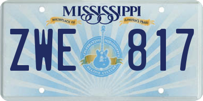 MS license plate ZWE817