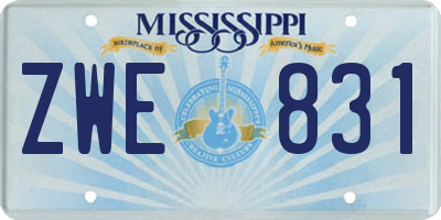 MS license plate ZWE831