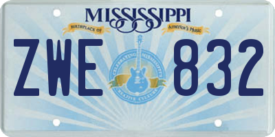 MS license plate ZWE832