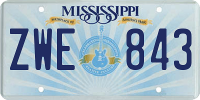 MS license plate ZWE843