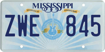 MS license plate ZWE845