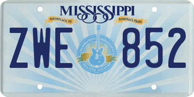 MS license plate ZWE852