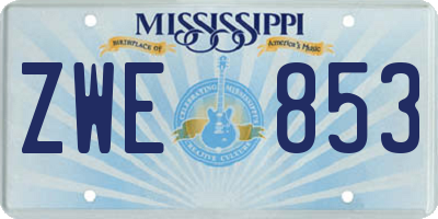MS license plate ZWE853