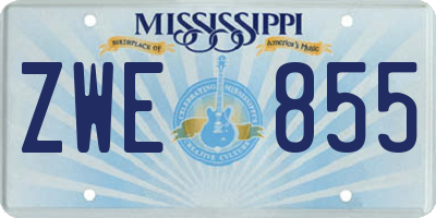 MS license plate ZWE855