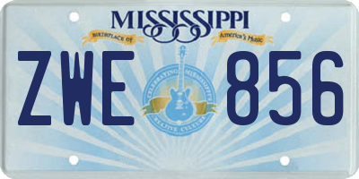 MS license plate ZWE856