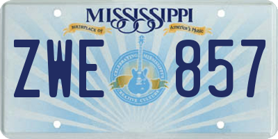 MS license plate ZWE857